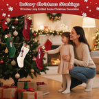 Christmas Stockings 18 Inches,Long Knitted Stocking with Name Tags - Image 2