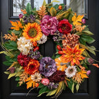 24 Inch Fall Wreaths for Front Door, Autumn Harvest Wreath, Porch Decor by wreathqueen