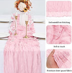 20 Pack Pink Table Runner 10Ft Cheesecloth Table Runner Boho Gauze Table Runners Romantic Long Sheer Fabric Cheese Cloth Table Runners for Wedding Party Bridal Shower - Image 4