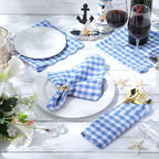 SmoothNovelty 24 Pack Buffalo Plaid Cloth Napkins 18x18 Inch Checkered Cloth Napkins Scalloped Soft Cotton Table Mat Washable Reusable for Dinner Wedding Holiday Birthday Parties (Classic,Sky Blue) - Image 4