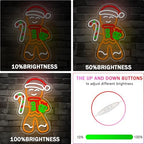 Gingerbread Man Neon Sign Dimmable Christmas Neon Light For Wall Room Decor Christmas Led Sign For Bedroom Living Room Home christmas Decor Gift Party Decorations - Image 5