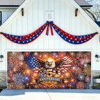 7 * 16FT Eagle flag God Bless The USA Garage Door Cover Decorations Independence Day Garage Door Banner for Outdoor Indoor Patriot Party Photography Backdrop - Image 7