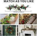 MOYEE Christmas Candle Holder Wreath Single 14 inch, Christmas Candle Ring - Image 5