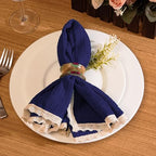 FINGERCRAFT Lace Cloth Napkin, Cotton Gauze, Set of 12, 20x20 in,Wetherblue - Image 2