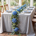 6ft Dusty Blue Hydrangeas Artificial Floral Garland Decoration for Mantle - Image 3