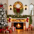 2Pcs Christmas Norfolk Pine Garlands, 6Ft Real Touch Artificial Faux Winter Dense Greenery Garland for Table Mantle Fireplace Wall Fence Stair Window Xmas Wreath Indoor Outdoor Holiday Decoration - Image 2