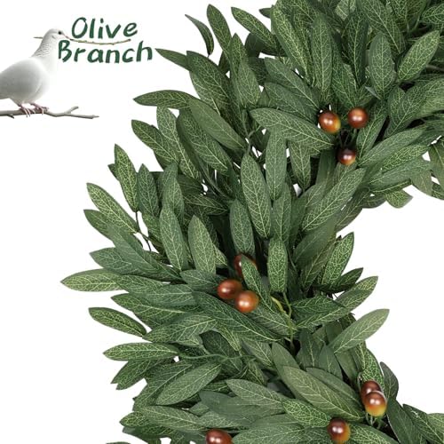 24 Inch Large Eucalyptus Olive Wreaths for Front Door with Olives - Image 3
