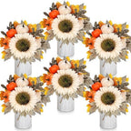 Fall Decor Flower Table Centerpieces, Set of 6 Pre-Made by DIYDOFUN