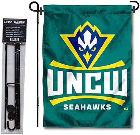 North Carolina Wilmington Seahawks Garden Flag with Stand Holder by CollegeFlagsandBannersCompany
