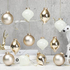 Zomiboo 12 Pcs Gold Glass Christmas Ball Ornaments Set 3.15" - Image 4