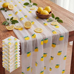 8 Pcs Lemon Table Runner 29 x 70 in Lemon Tablecloth Citrus Decor by Windkream