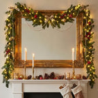 Retrowavy Christmas Mirror Garland Cedar Decor 6.56ft, Warm Tone, 5 Pcs - Image 5