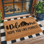 Funny The Entrance Way Outside Personalized Rug with Heavy-Duty Non Slip Outdoor Coconut Coir Doormat Pets Lover Gift 23.6 x 15.7 inch (Hope You Like Ferrets) - Image 3