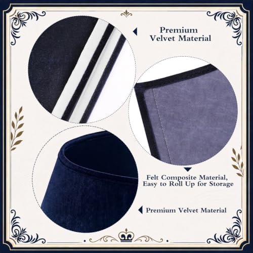 Skylety Navy Blue Velvet Christmas Tree Collar 24‘’ Tree Base Cover - Image 3