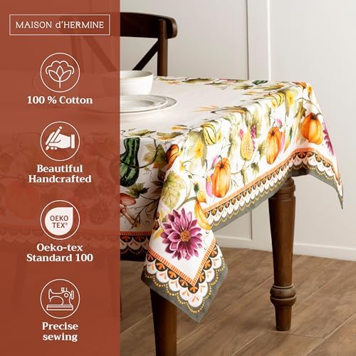 Maison d' Hermine Table Cloth Rectangle Table Reusable 100% Cotton 70"x108" - Image 2