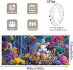 7 * 16FT Summer Garage Door Cover Decorations Sunset Palm Trees Garage Door Banner for Outdoor Indoor Summer Party Photography Backdrop (easter bunny, 7 * 16 ft) - Image 2