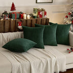 MIULEE Soft Corduroy Decorative Throw Pillow Covers Army Green 20x20 - Image 3