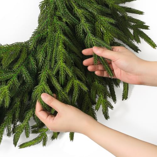 26" Large Norfolk Pine Wreath, Artificial Christmas Wreath for Front Door - Image 5