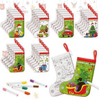 Zhanmai 24 Pcs Color Your Own Christmas Stocking Kit, Grinchy by Zhanmai