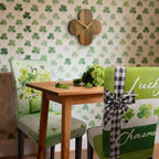 St Patricks Day Chair Covers Set of 6 Shamrock Chair Back Covers St Patrick's Day Dining Chair Covers for Party Kitchen Decorations - Image 2