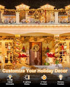 Warm White Christmas Lights Outdoor Total 250FT 760 LED, 2 Packs 380 LED String Lights Waterproof, Timer & Memory, 8 Modes Dimmable Plug in Fairy Lights for Tree Outside Xmas Holiday Decorations - Image 2