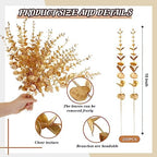 Giegxin 200pcs Artificial Eucalyptus Plant, 15in Gold, for Home Decor, Wedding Centerpiece - Image 2