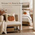 Embroidered Fall Throw Pillow Covers,18x18 Inch Set of 2,Orange - Image 4