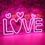 SYLHOME Led Neon Light Sign Love Heart Bedroom Valentines Day Decor Gift - Image 2