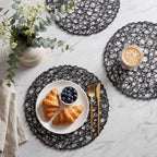 Threehoney Paper Braided Round Placemats, Set of 24, Black, 13 in - Image 6