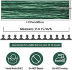 35x157 Inch Dark Green Cheesecloth Table Runner Wedding Holiday Decor - Image 2