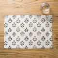 Block Print Floral Decorative Placemats Set of 6, Grey by Unknown