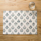Block Print Floral Decorative Placemats Set of 6, Grey by Unknown