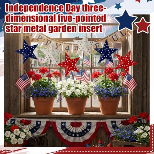 Pickmesh 6 Pcs 12" H Valentine Heart Metal Yard Stakes Vintage Garden - Image 3