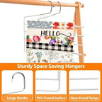 5 Pack 5-Tier Garden Flag Hangers, Garden Flag Storage Heavy Duty Multi Layers Space Saving, Organizer Holder, Non-Slip Open-Ended Design for Garden Flags, Pants, Jeans, Ties & More (White) - Image 3