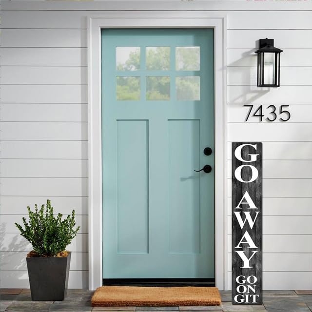 SRongmao Go away Go On Git Sign For Front Door Porch Standing Farmhouse Unwelcome Sign Wall Decor For Home Yard Garden Entry 8x48inch - Image 3