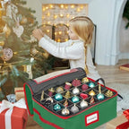 HOLDN’ STORAGE Christmas Ornament Storage Box with Dividers - Fits 96-3” Ornaments, 4 Removable Trays, Durable & Space-Saving, Clear Top Lid, Convenient Storage Designed, Green - Image 3