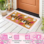 Tinideya 2 Pcs Pink Halloween Welcome Doormat 23x35 in Layered - Image 4