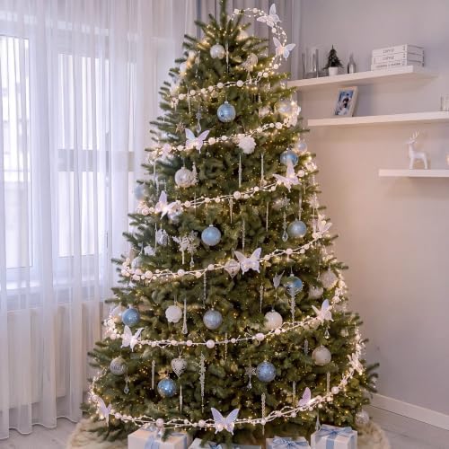 Retisee Crystal Christmas Tree Decor Acrylic Garland, White, Butterfly - Image 6
