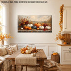 WAXWHELK Pumpkin Fall Canvas Wall Art, Autumn Thanksgiving Harvest Painting Pictures Rustic Farmhouse Artwork for Kitchen Living Room Bedroom Home Decor (30"x60") - Image 3