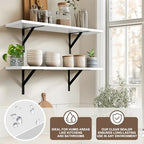 Tectocker-DOU 31.5" Long Floating Book Shelves for Wall, Heavy Duty, White - Image 3