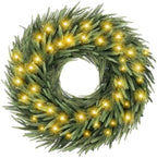 Norfolk Pine Christmas Wreath for Front Door Decoration, 26 in by Fashlits