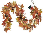 Artgar Fall Garland - 6 Ft Maple Leaf Pumpkin Berry Garland by ArtgarArtificialPlantDecorations