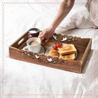 Mela Artisans Orchid Mango Wood Serving Tray - Medium Burnt, 16x12 in - Image 5