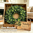 26" Eucalyptus & Boxwood Wreath for Front Door - Large Artificial Greenery Wreath with Lush Leaves Outdoor Decor for Porch, Window, Farmhouse, Home, Hanging Decor - Spring, Summer, All Seasons - Image 3