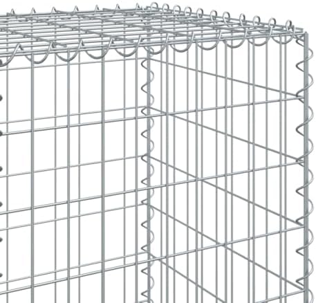 vidaXL Gabion Basket with Cover 157.5"x19.7"x59.1" Galvanized Iron - Image 4