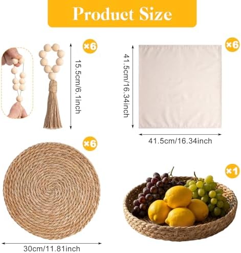 Britimes Table Runner Set, 26 Pack, for Kitchen Decor, Farmhouse Boho - Image 3