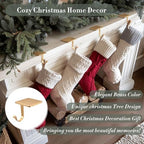 Tandefio 4 Pcs Christmas Stocking Holders for Mantle, Brass - Image 5