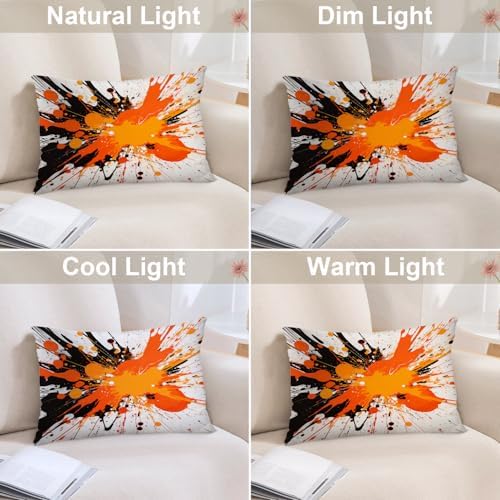 Batmerry Splashes Vibrant Pillowcases, Abstract Splash Art Decorative Bed Pillow Cover with Hidden Zipper Soft Blended for Hair and Skin 20X26 in - Image 5