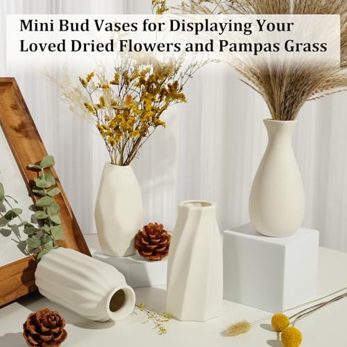 Ceramic Bud Vases, Set of 24 White Vases for Centerpieces Small VAses for Flowers Mini Ceramic Vase for Pampas Grass Vase Bulk for Wedding Table Centerpieces Decoration Boho Home Decor DIY Gift - Image 7