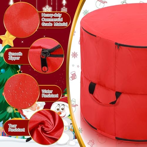 2 Pcs 26 Inch Double-Layer Christmas Wreath Storage Bags - Image 2
